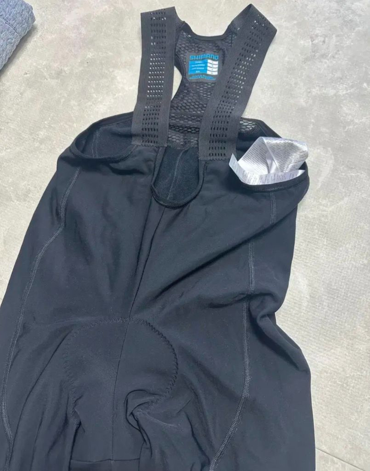 시마노 버텍스 써멀 빕 타이즈 보온 발수 메시 멜빵 자전거 패드바지 이미지