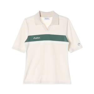 말본 22SS 베이지 그린 로고 반팔 카라티 골프 폴로 티셔츠 여성 S 이미지
