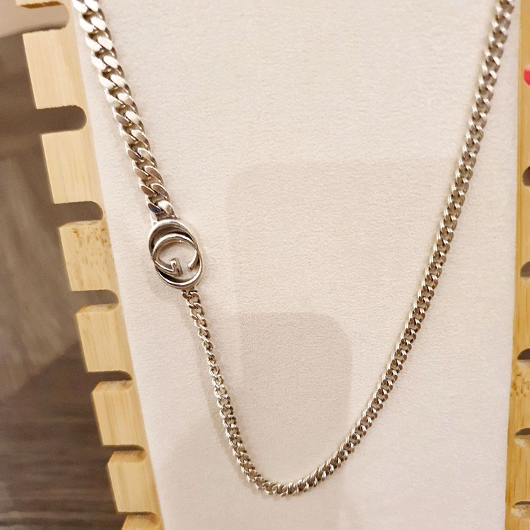 실버925 반반체인 은목걸이 (미사용) 이미지