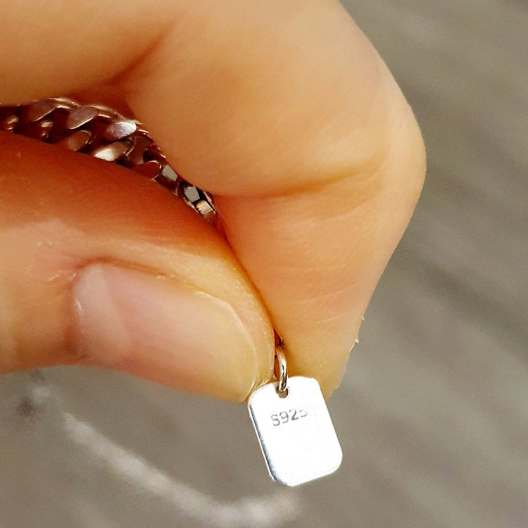 실버925 반반체인 은목걸이 (미사용) 이미지