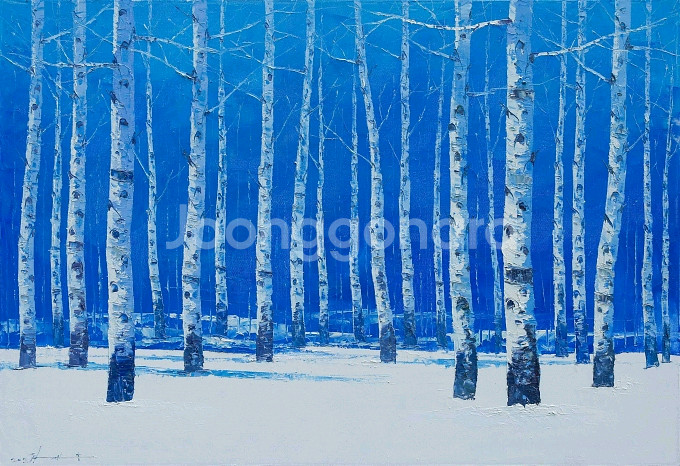 신재흥-자작나무 풍경 (20호)/보증서/출품작--1