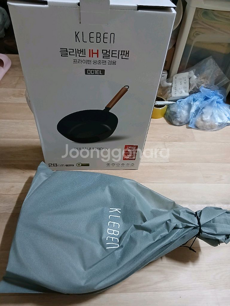 무쇠 프라이팬/궁중팬 28센치 뚜껑 포함 새상품--2