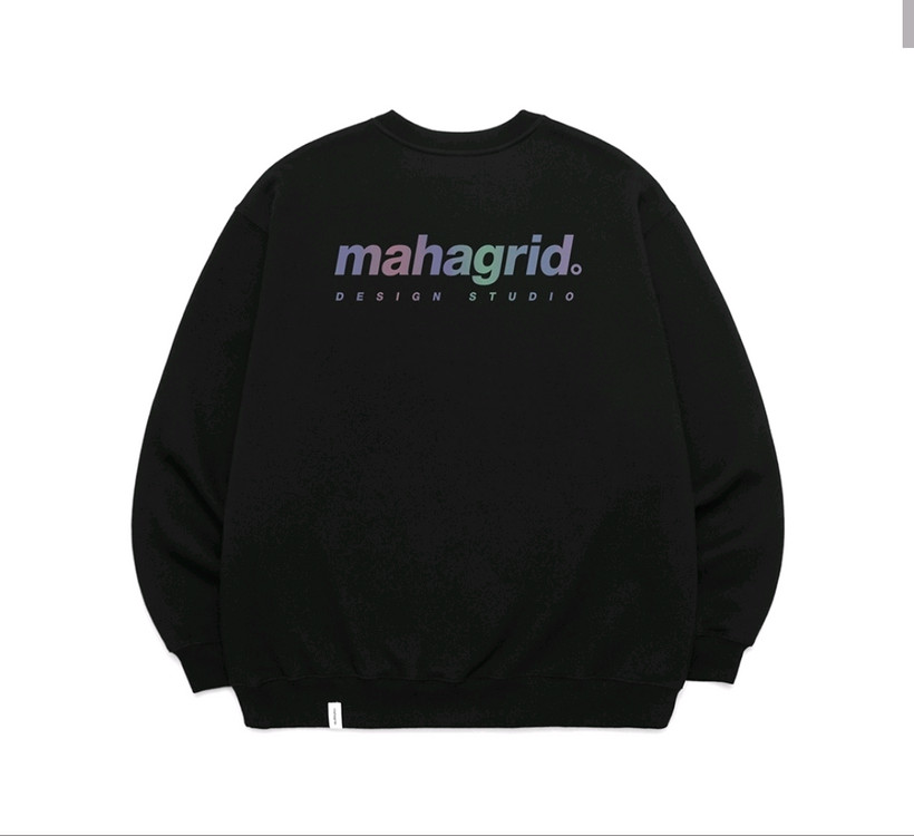 무신사)마하그리드 레인보우 로고 기모 맨투맨--1