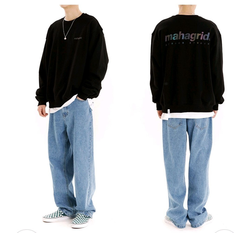 무신사)마하그리드 레인보우 로고 기모 맨투맨--2