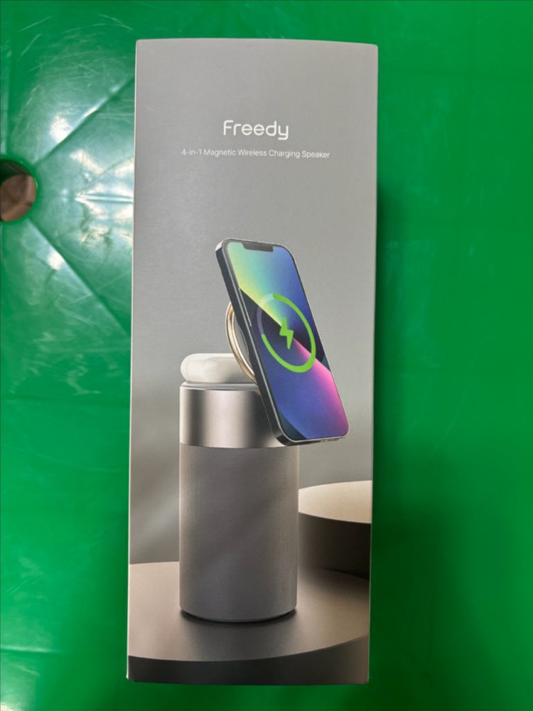 프리디 4-in-1 마그네틱 고속무선충전 LED램프 블루투스 스피커 EA1902 그레이--1