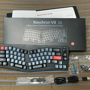 키크론 V8 노브 프로스트 블랙 RGB 영문각인 75% 앨리스 기계식 PC 맥 키보드 (유선)