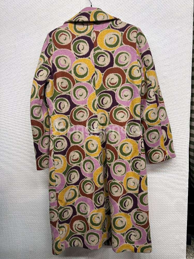 미쏘니 라나 패턴 울 롱코트 (55~66)--5