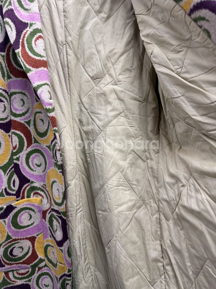 미쏘니 라나 패턴 울 롱코트 (55~66)--6