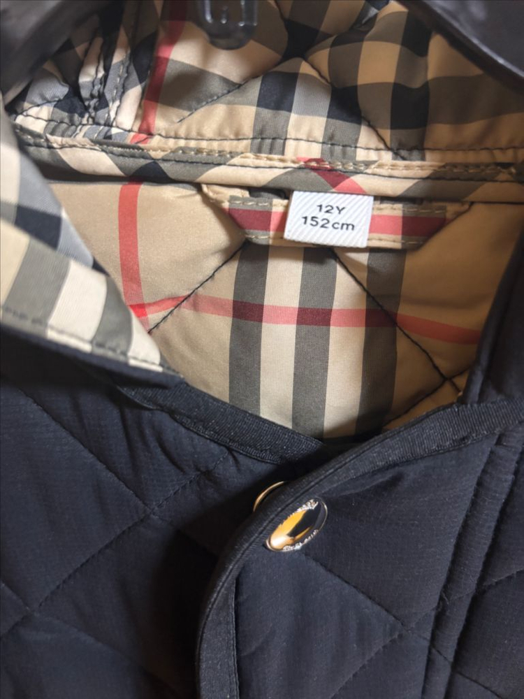 버버리 블랙 퀼팅 후드 자켓 12Y--1