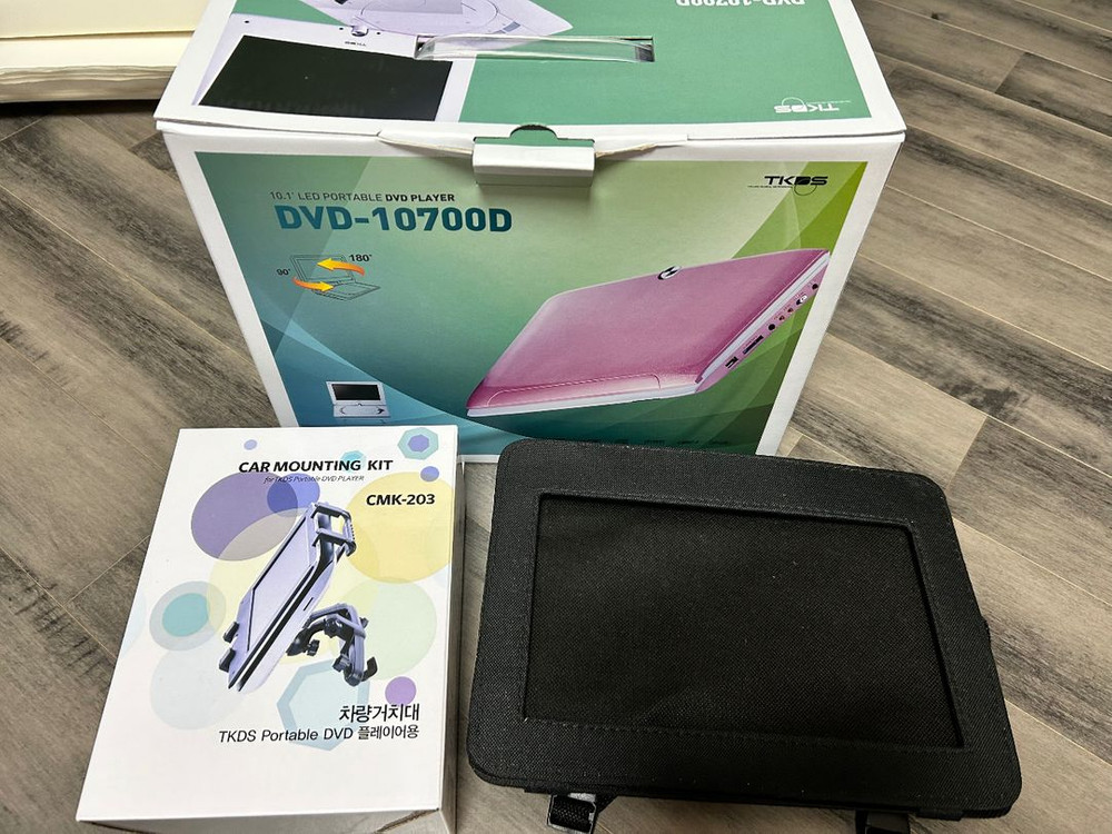 TKDS 휴대용 DVD 플레이어 핑크--3