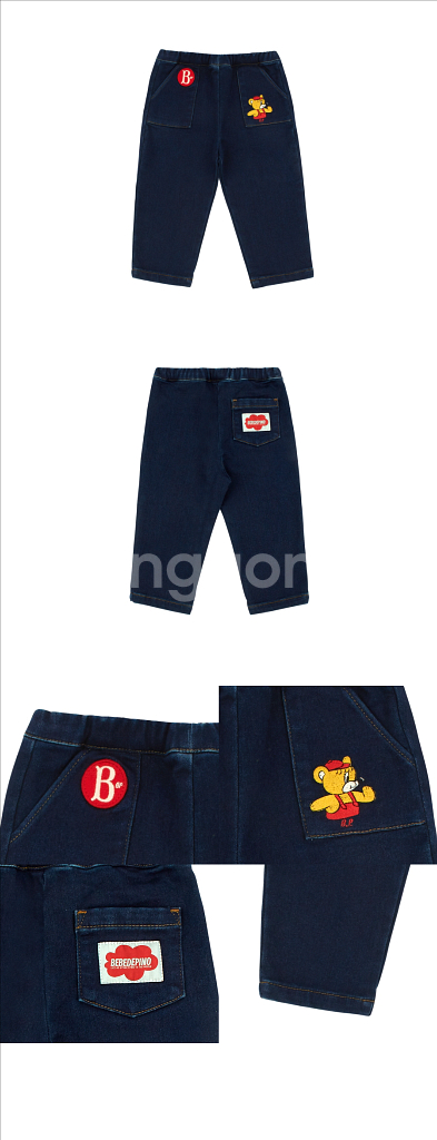 베베드피노 썬베어 스트라이프 티셔츠 + 베베드피노 썬베어 데님팬츠 + 디어베이비 패딩 조끼 110 + 이뮤 어그--4