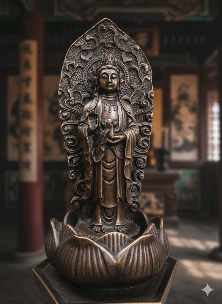 연꽃 관음 보살님 석고방향제--1