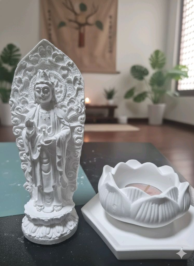 연꽃 관음 보살님 석고방향제--3