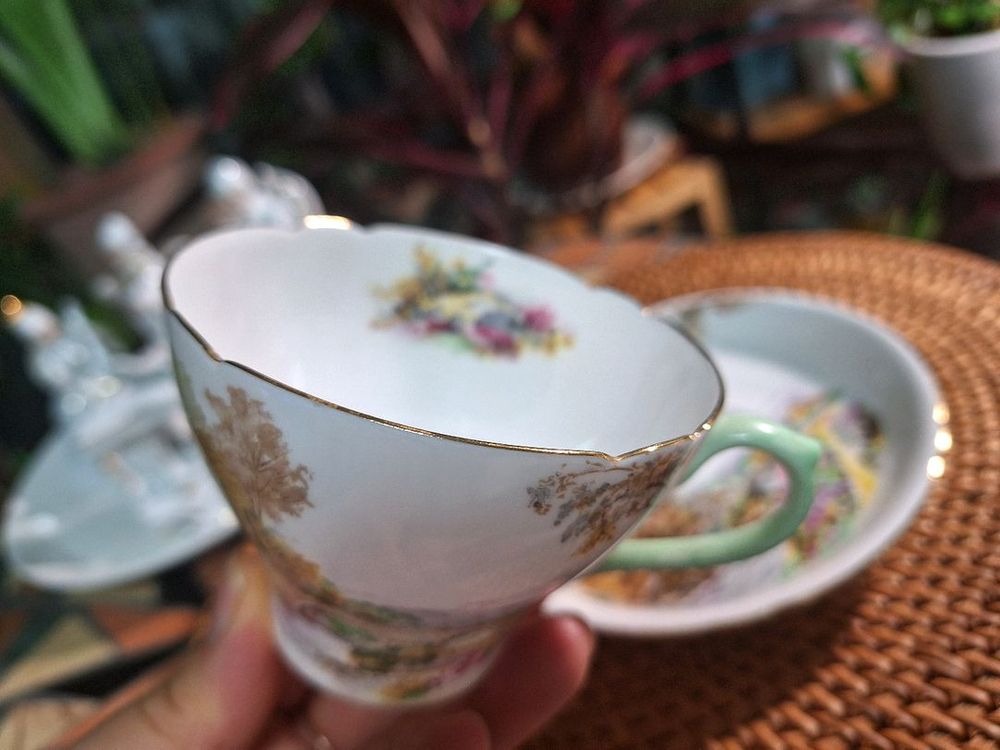 영국 명품 도자기 **쉘리(Shelley)**의 헤더(Heather)찻잔세트 이미지