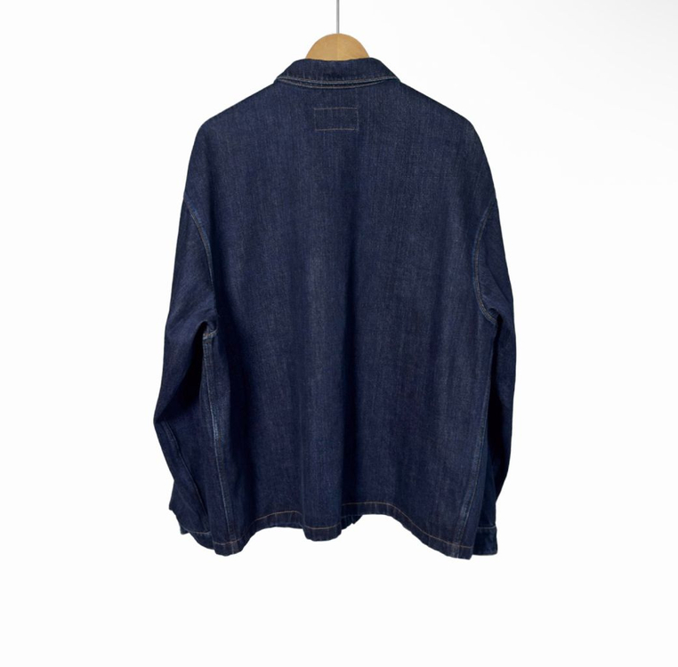 [XL] 프라다 남성 워싱 데님 삼각로고 셔츠 자켓 블루--1