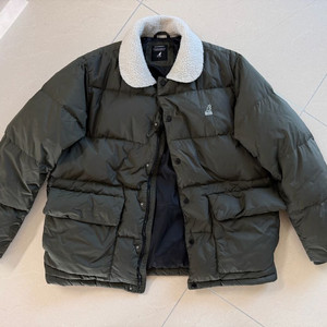 캉골 양털 카라 덕다운 패딩 L 카키105