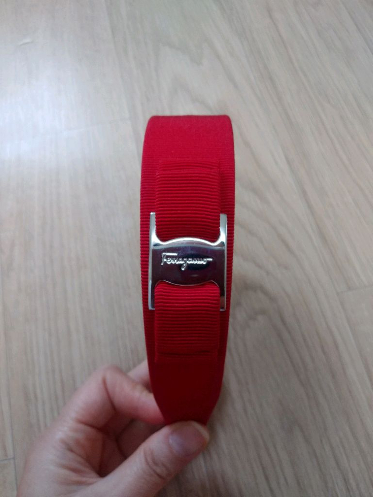정품)페라가모 바라 리본 헤이밴드.머리띠(3cm)--1