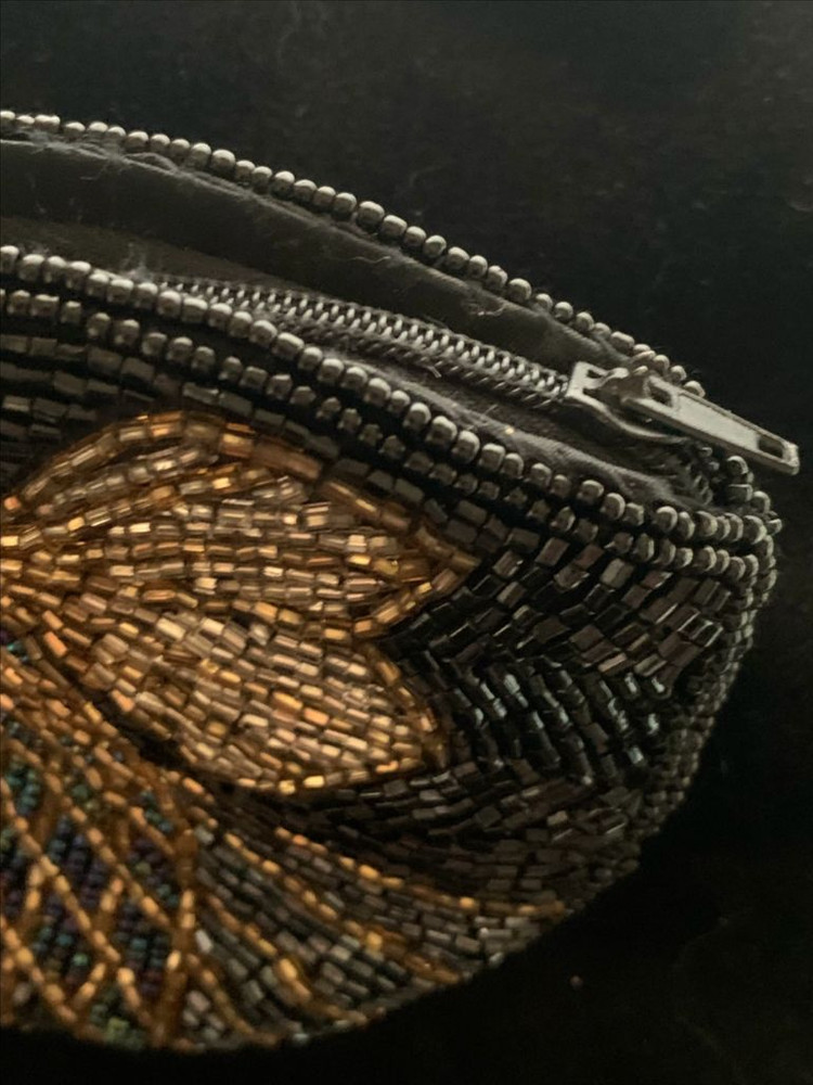 빈티지 리본 비즈 동전지갑--1