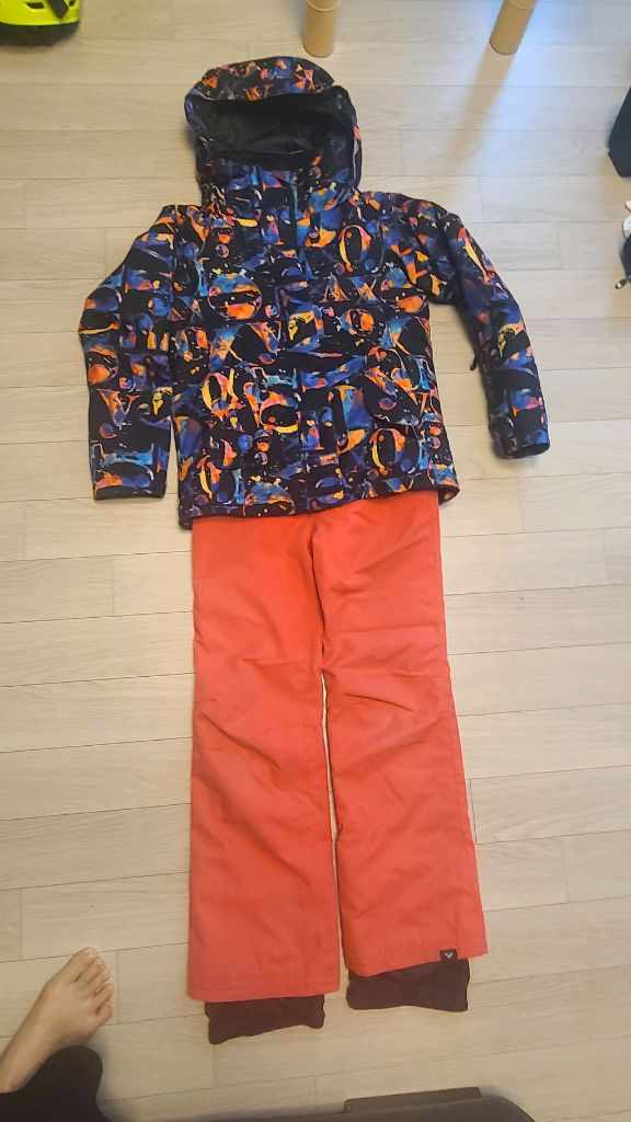 주니어 록시 스키/스노우보드복 상하의 세트 12/L--1