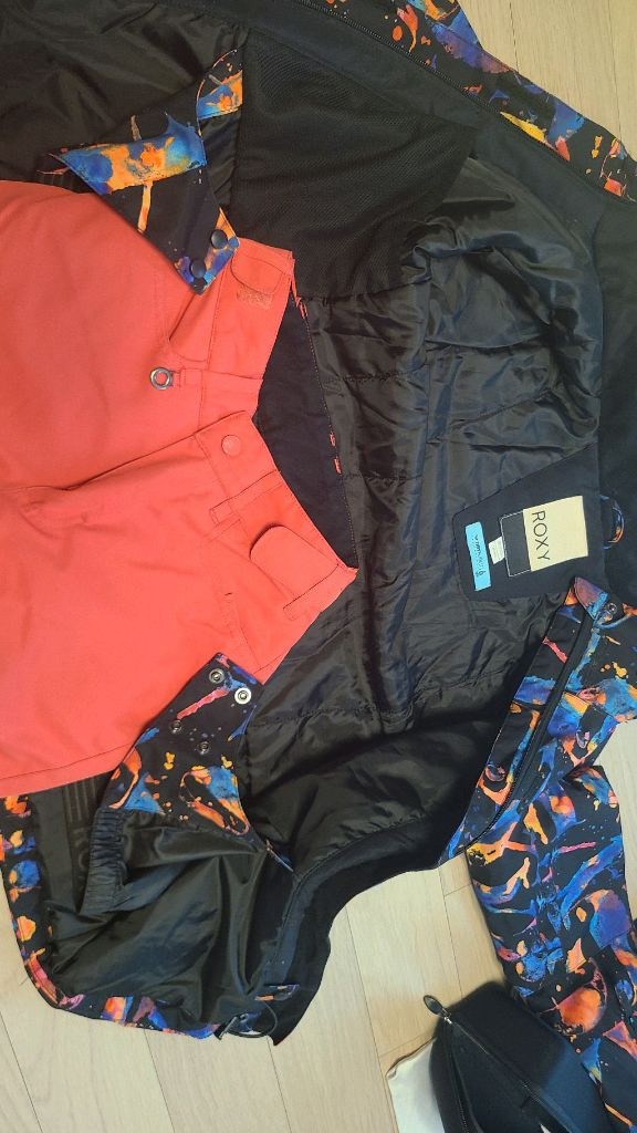 주니어 록시 스키/스노우보드복 상하의 세트 12/L--4