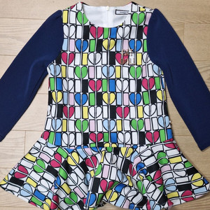 프랜치캣 패턴 원피스 110사이즈