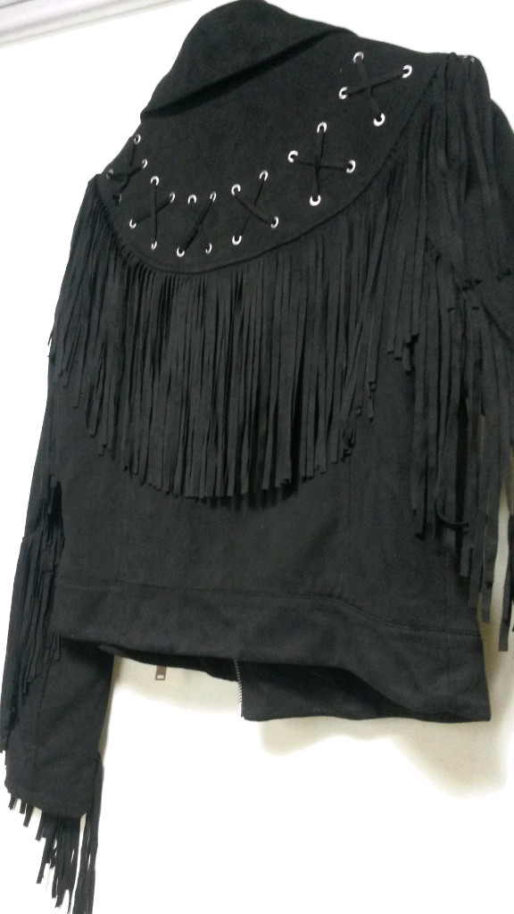 스웨이드 벨벳원단 자켓 새제품--3