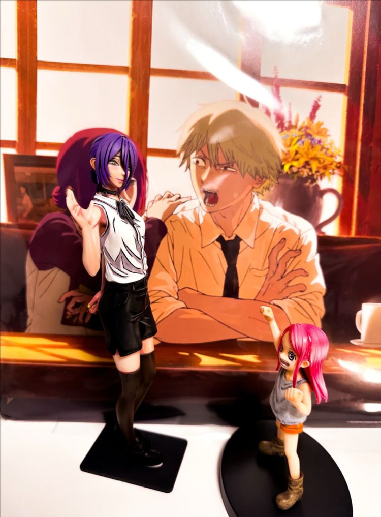 체인소맨 레제 피규어 리페인트 2D도색 애니도색 도색작 레제편 한정판 작품 레진 룩업 덴지 포치타 마키마 밤 이미지