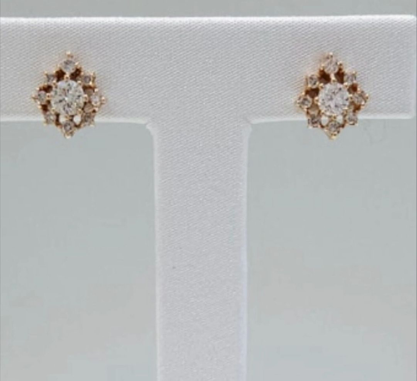 스톤헨지 14K 천연 다이아 귀걸이--1