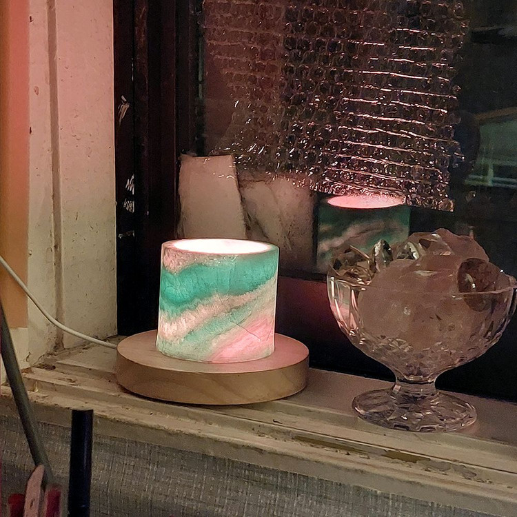 신비의빛 아라고나이트 조명등 원석램프--1