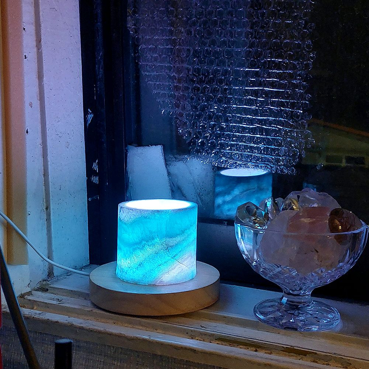 신비의빛 아라고나이트 조명등 원석램프--2