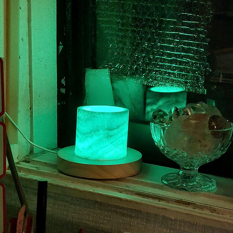 신비의빛 아라고나이트 조명등 원석램프--4