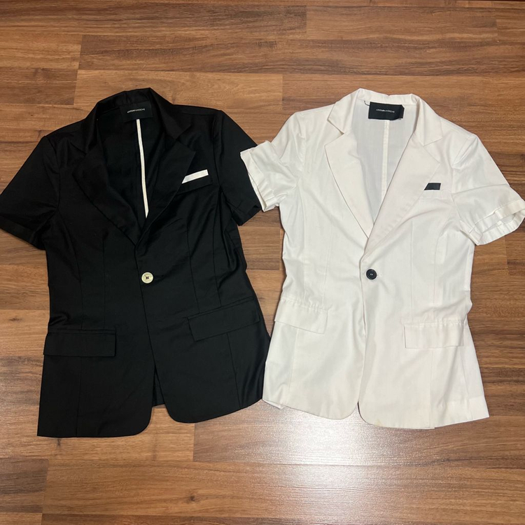 반팔 자켓 블랙/화이트 (s,m) 이미지