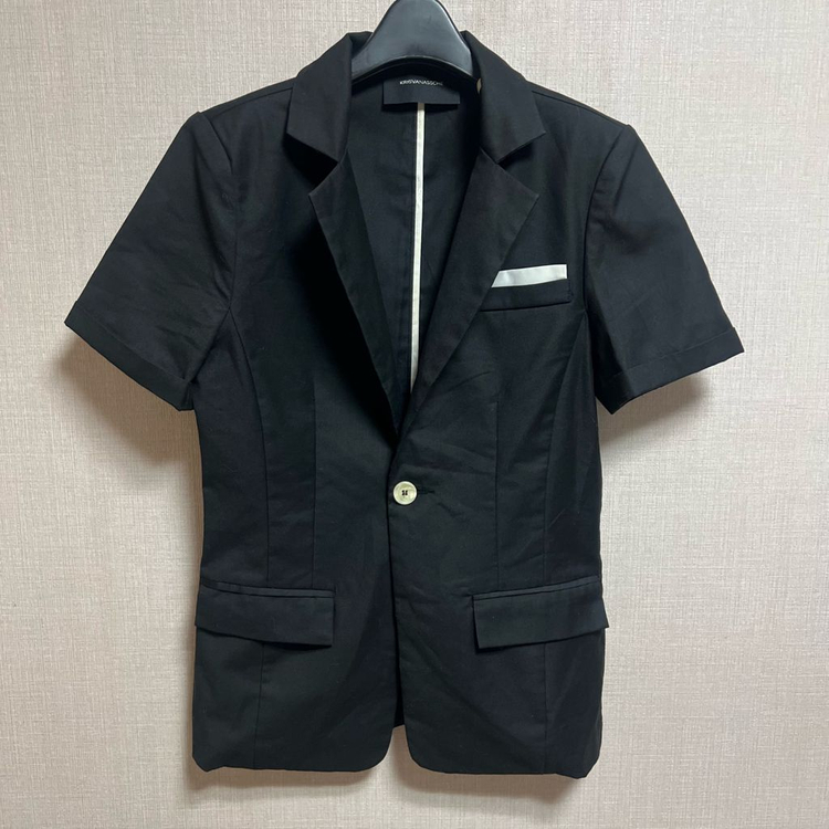 반팔 자켓 블랙/화이트 (s,m) 이미지