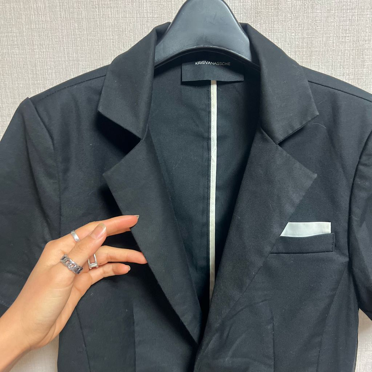 반팔 자켓 블랙/화이트 (s,m) 이미지