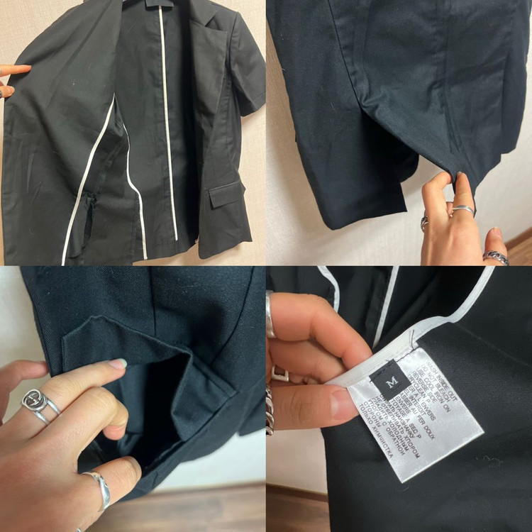 반팔 자켓 블랙/화이트 (s,m) 이미지