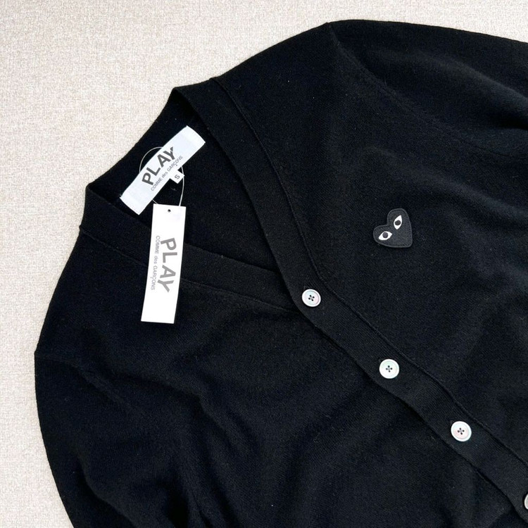 꼼데가르송 블랙와펜 V넥 가디건--1