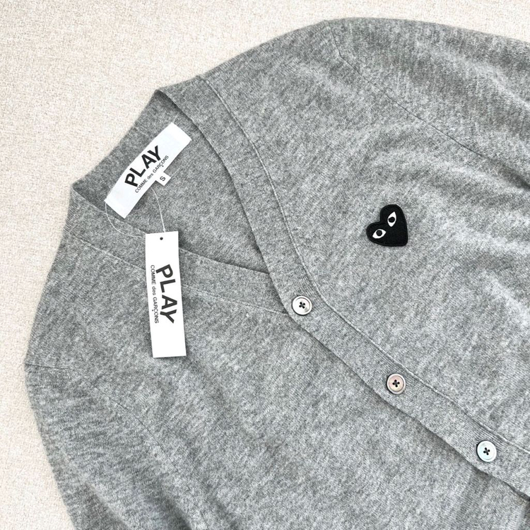 꼼데가르송 블랙와펜 V넥 가디건--2