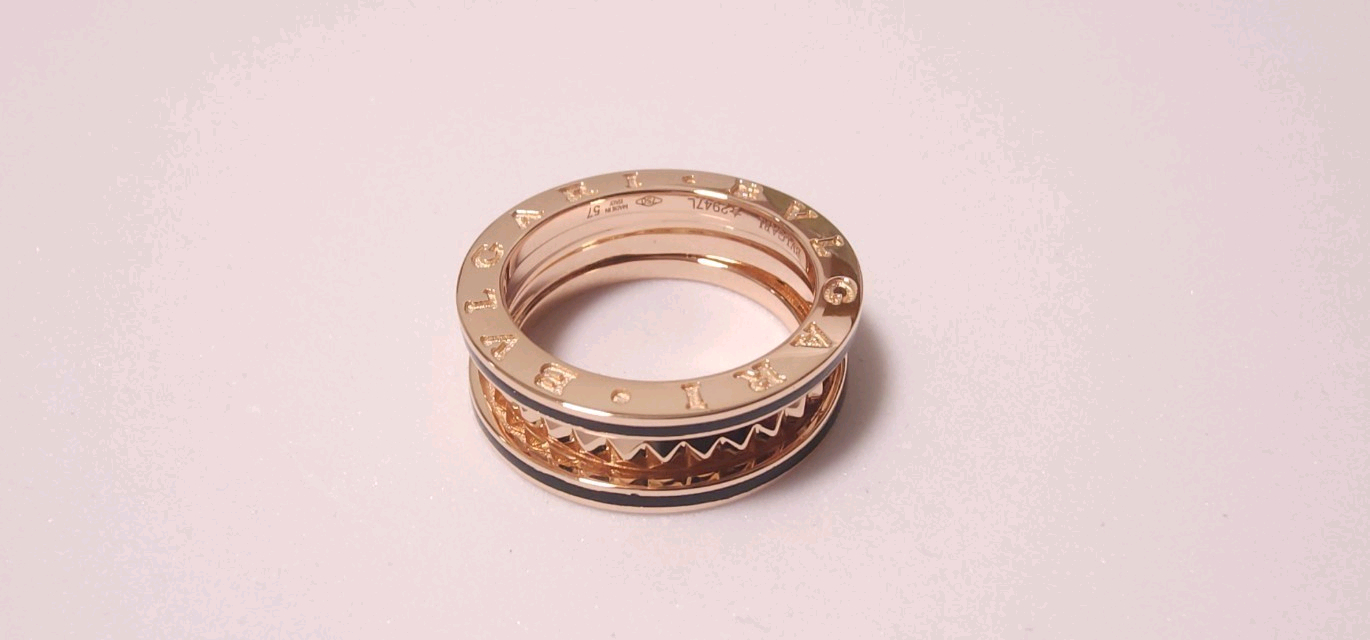 18k 로즈골드 색상 락 반지--1