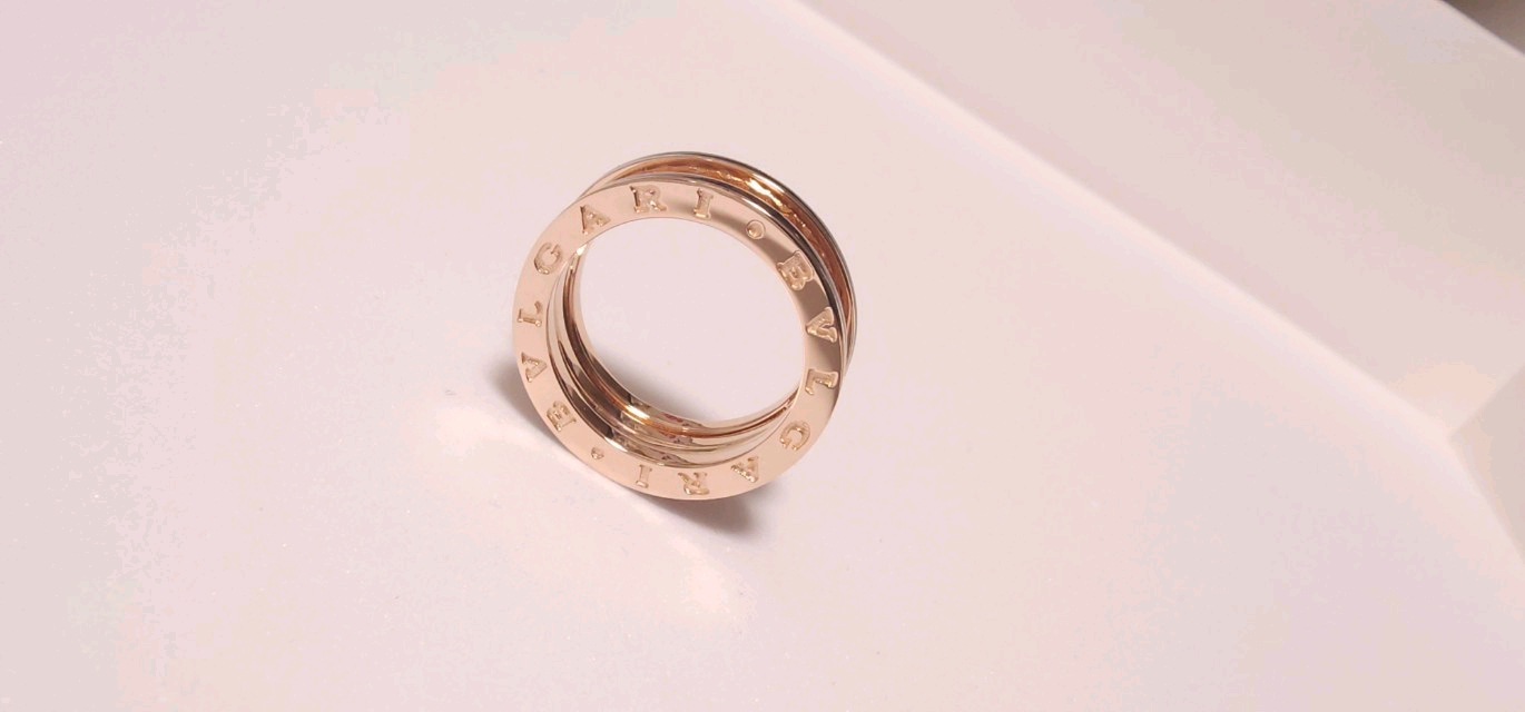 18k 로즈골드 색상 락 반지--2