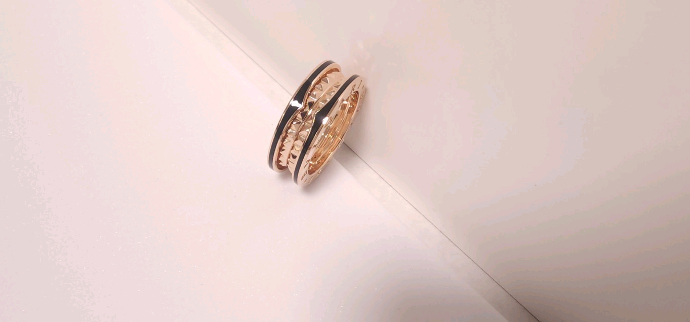 18k 로즈골드 색상 락 반지--4