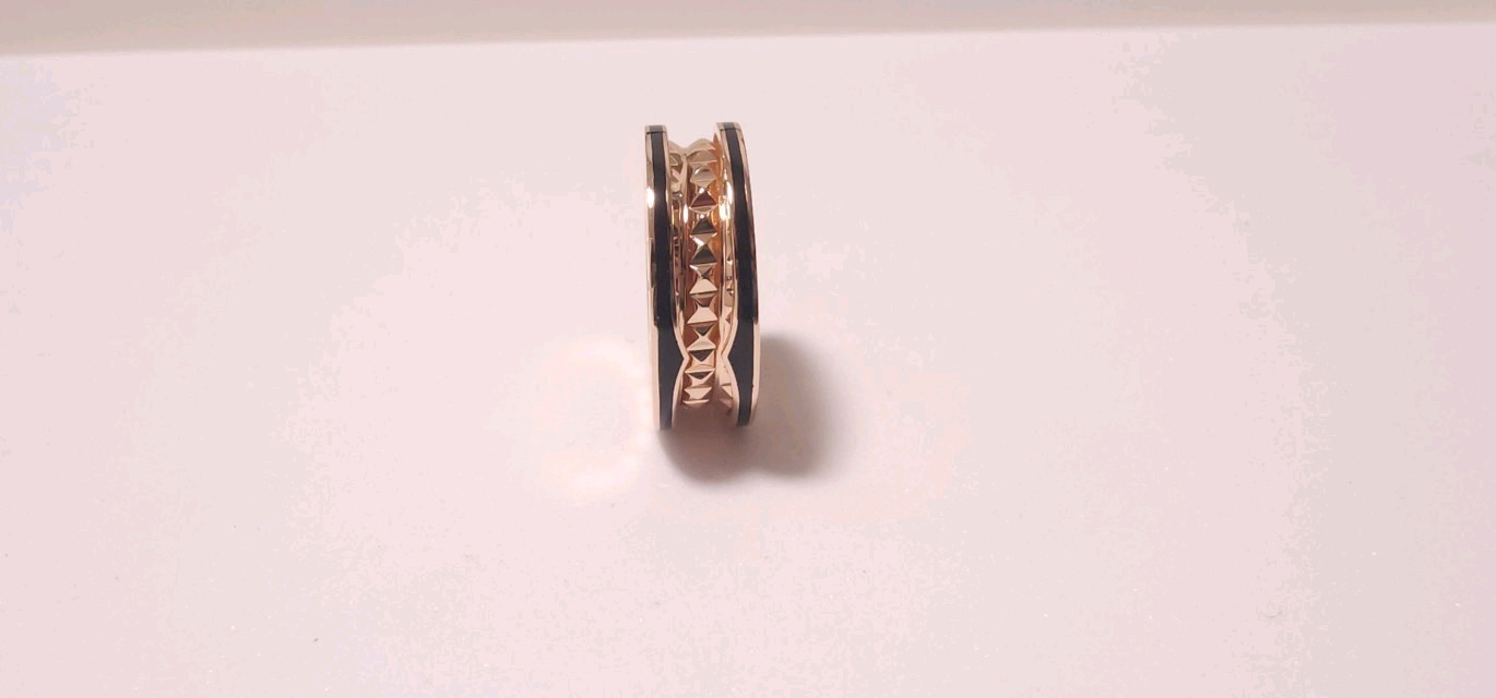18k 로즈골드 색상 락 반지--5