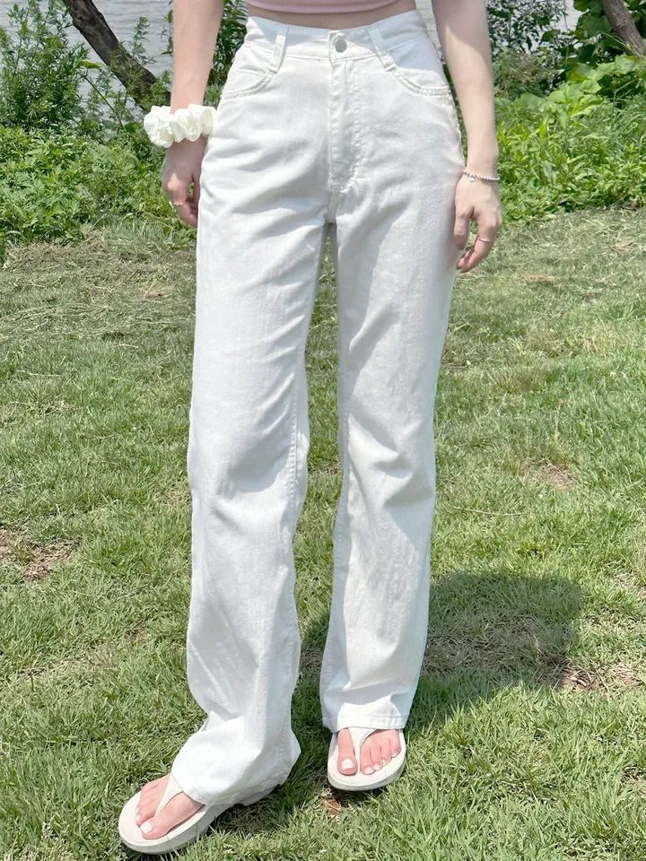 유니콩 초경량 썸머 화이트 와이드 팬츠--1