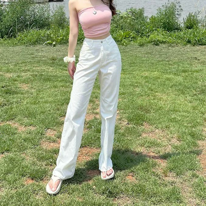 유니콩 초경량 썸머 화이트 와이드 팬츠--2