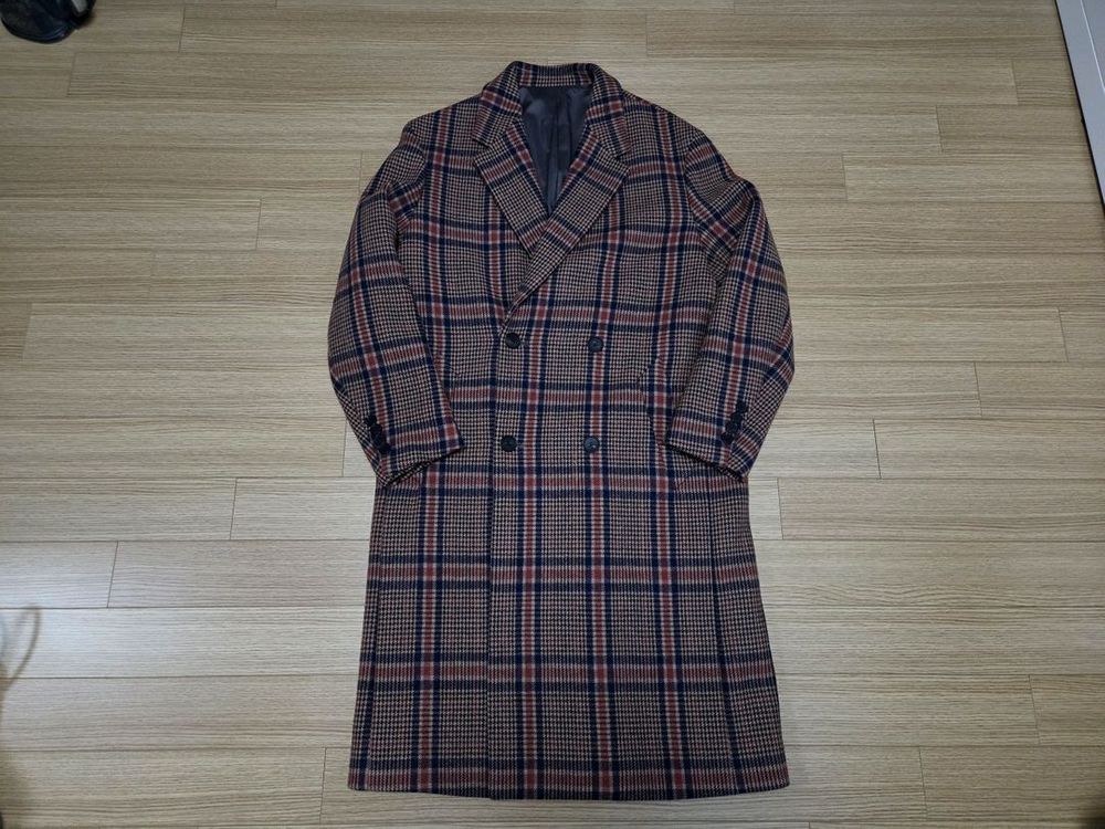 마마가리 앤틱 체크 더블 브레스트 코트 이미지