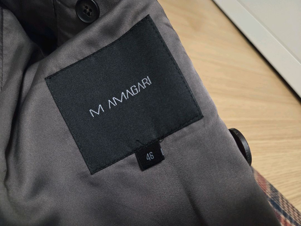 마마가리 앤틱 체크 더블 브레스트 코트 이미지