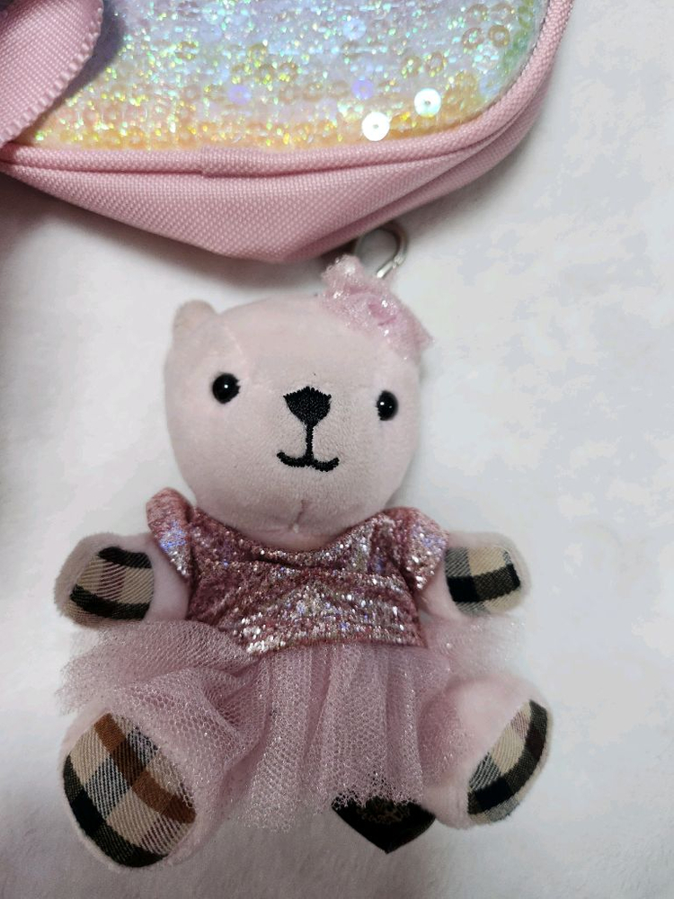 닥스키즈 여아용 시그니쳐 스팽글 책가방 + 보조가방 세트--1