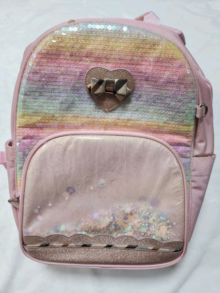 닥스키즈 여아용 시그니쳐 스팽글 책가방 + 보조가방 세트--2