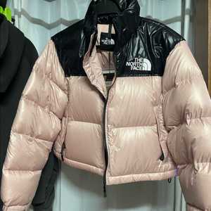 노스페이스 눕시 여성용 숏패딩자켓 핑크 L 새상품NJ1DP96C