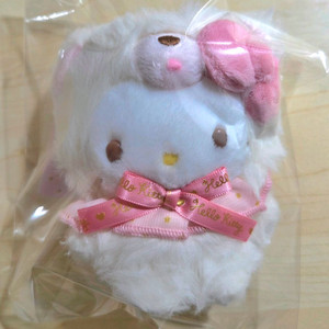 산리오 헬로키티 후와모사 곰 마스코트 홀더 키링