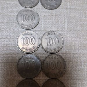 백동 100원 주화 말기 연도 세트